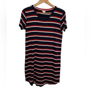 5/20$ Garage Striped T-Shirt Dress - Navy blue, Red, White